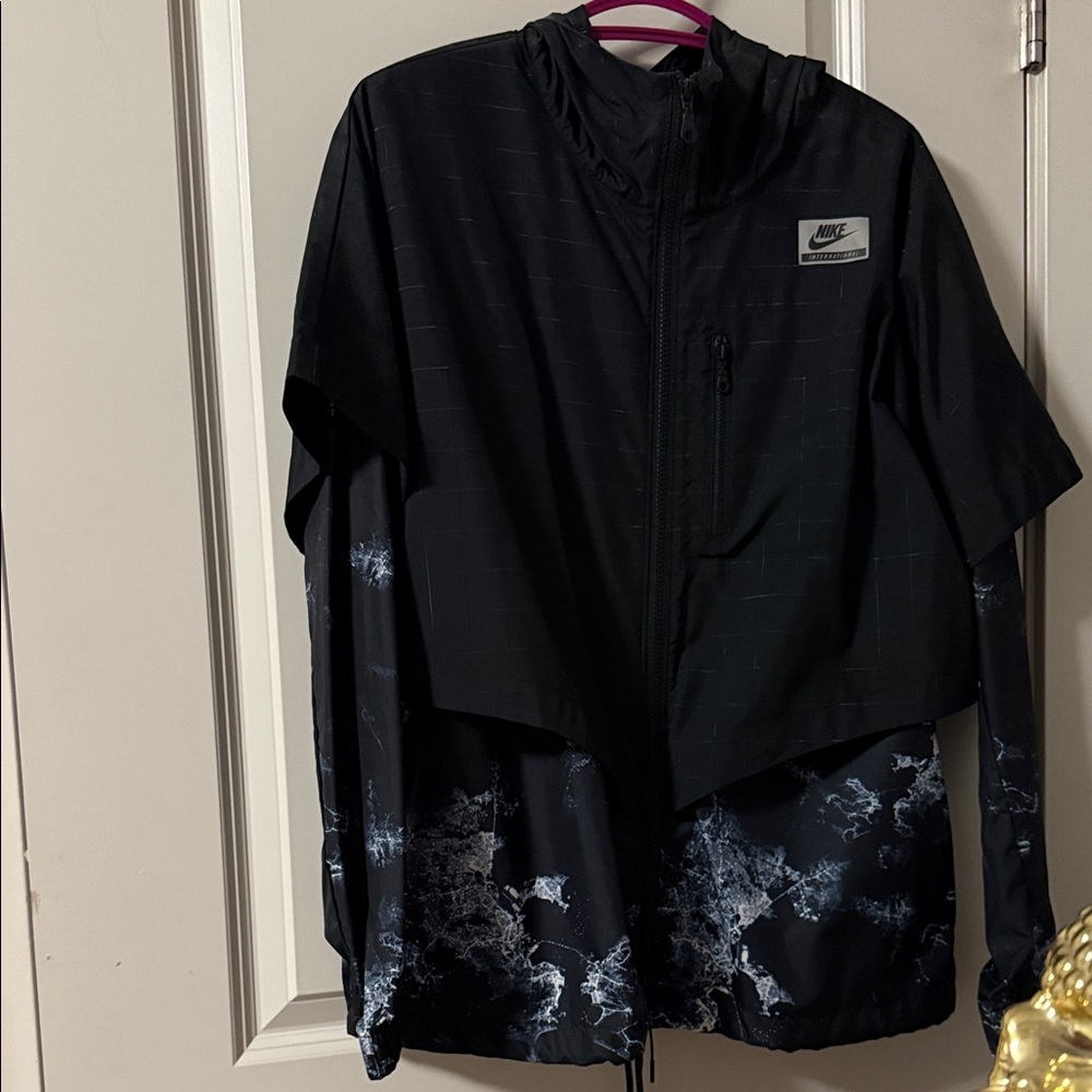 Nike Black Jacket with Blue Pattern